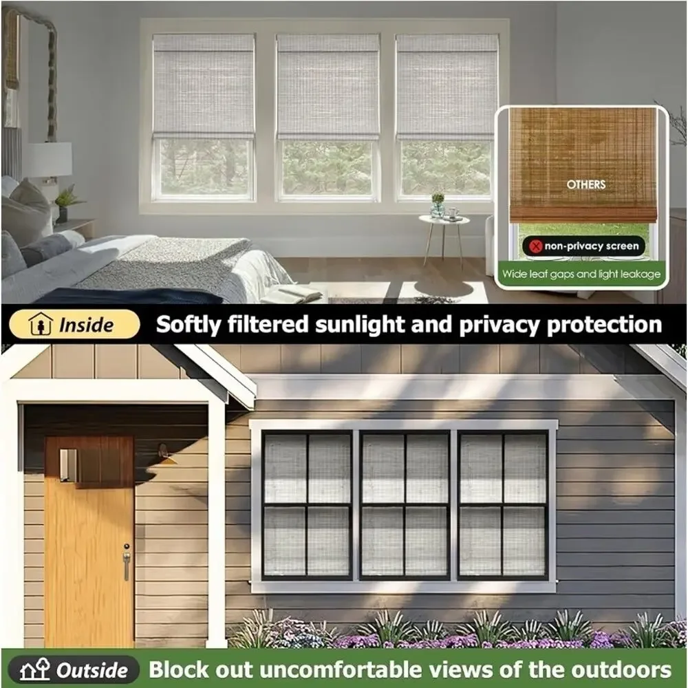 LazBlinds Cordless Bamboo Roman Shade 42.5